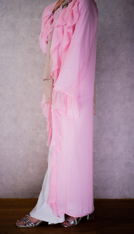 Pink Ruffle Cardigan