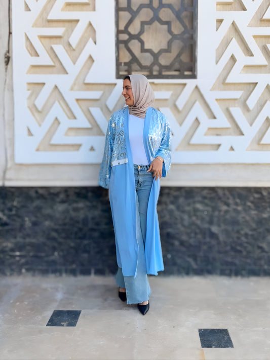 Silver x Baby Blue Kaftan